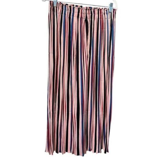 NWT Oscar S Women’s Multi Striped Palazzo Cropped Pants Pull On - Size Large - Picture 1 of 6